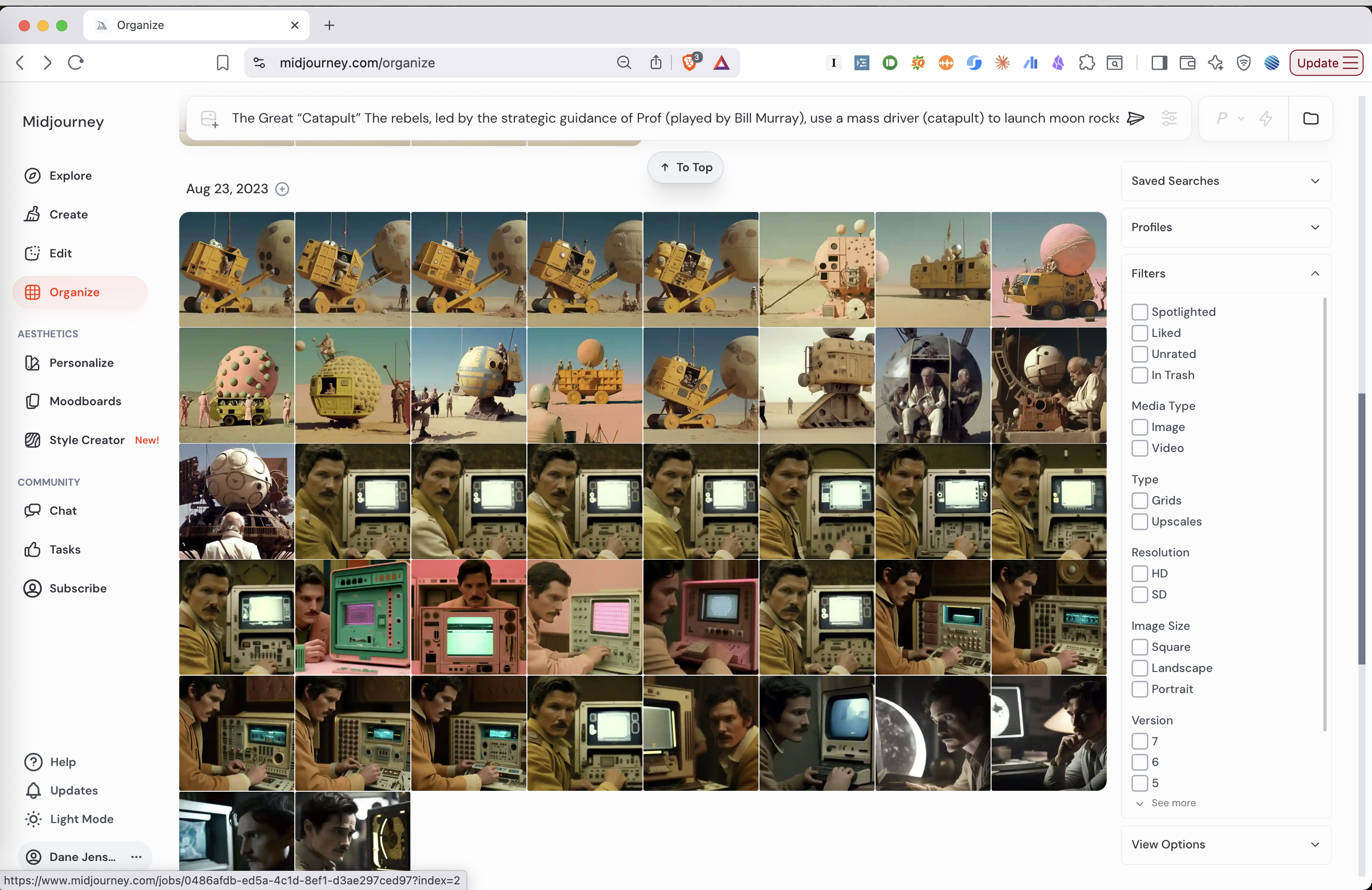 Midjourney images for Wes Anderson style Moon is a Harsh Mistress